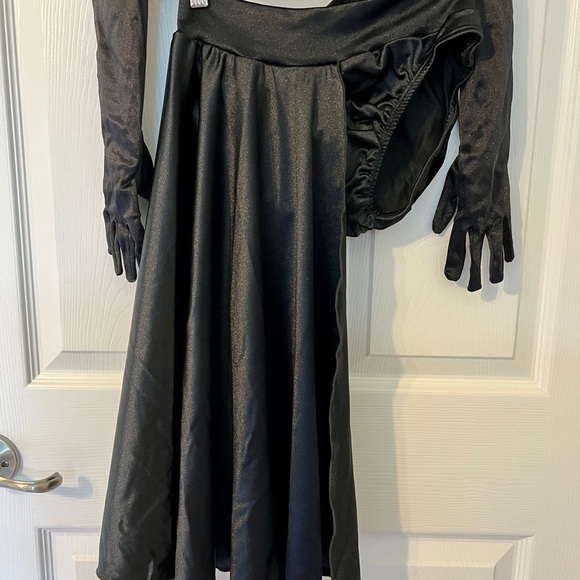 Pumpers Dance Competition Costume Solo Jazz Musical Theater Black Satin Lace - Picture 5 of 8